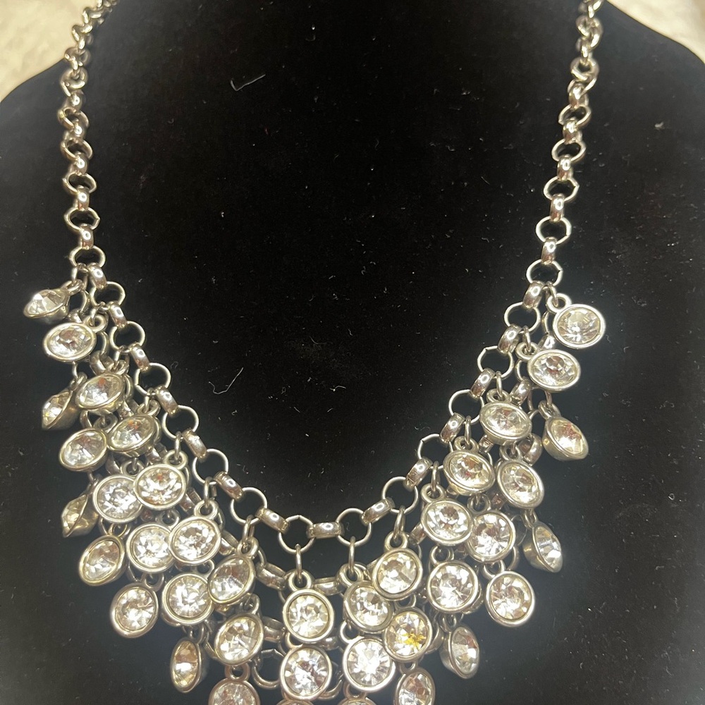 Dazzling Silver Crystal Necklace